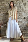 Mallow Stripe Cap Sleeve Shirt Indian Yellow /40=
